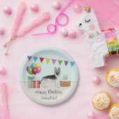 Zilveren Sable Duitse Herder Hond Kleurrijke Verja Papieren Bordje (Feest)