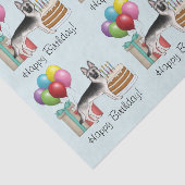 Zilveren Sable Duitse Herder Hond Kleurrijke Verja Tissuepapier (Detail)