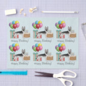 Zilveren Sable Duitse Herder Hond Kleurrijke Verja Tissuepapier (Craft)