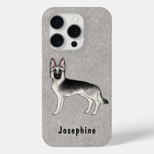 Zilveren Sable Duitse Herder Hond Met Aangepaste N iPhone 15 Pro Case