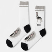 Zilveren Sable Duitse Herder Hond Met Aangepaste N Sokken (Links)