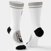 Zilveren Sable Duitse Herder Hond Met Aangepaste N Sokken (Gebogen)