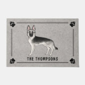 Zilveren Sable Duitse Herder Hond Met Aangepaste T Deurmat (Voorkant)