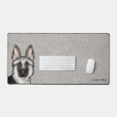 Zilveren Sable Duitse Herder Hoofd en aangepaste n Bureaumat (Keyboard & Muis)
