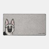Zilveren Sable Duitse Herder Hoofd en aangepaste n Bureaumat (Voorkant)