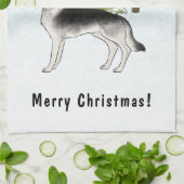 Zilveren Sable Duitse Herder in de winter met teks Theedoek (Gevouwen)