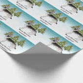 Zilveren Sable Duitse Herder Snowy Winter Bos Cadeaupapier (Hoek)