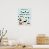 Zilveren Sable Duitse Herdershond Verjaardag Welko Poster (Keuken)