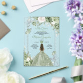 Zilveren Sage Groen Mis Quince 15 Anos Vlinder Acryl Uitnodigingen (Insitu (Huwelijk))