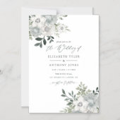 Zilveren Salie Geometrische Eucalyptus Bruiloft Magnetische Uitnodiging (Voorkant)