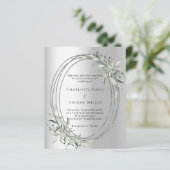 Zilveren salie groen groen groen bruiloft uitnodig (Staand voorkant)