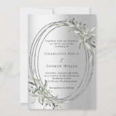 Zilveren salie groen groen groen groen bruiloft kaart (Voorkant)