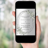 Zilveren salie groen groen groen groen bruiloft kaart