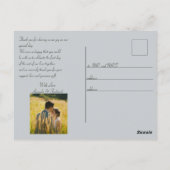 Zilveren satijn  & Gouden bloem  Dank je wel Briefkaart (Achterkant)