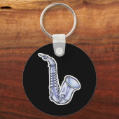 zilveren saxofoon sleutelhanger (Voorkant)