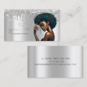 Zilveren Schaar Afro Amerikaanse Vrouwen Glitter D Visitekaartje (Voorkant / Achterkant)