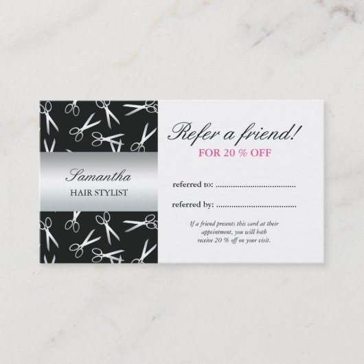 zilveren schaar | Een vriend doorverwijzen Aanbevelingskaartje (Voorkant)