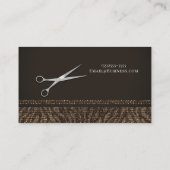 Zilveren Schaar Goudbruin Zebra Chic Hair Stylist Visitekaartje (Achterkant)