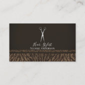 Zilveren Schaar Goudbruin Zebra Chic Hair Stylist Visitekaartje (Voorkant)