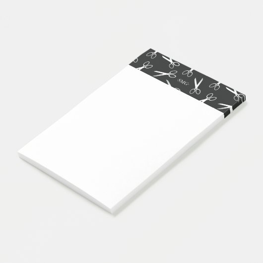 zilveren schaar | kapper | Aangepast monogram Post-it® Notes (Schuin)