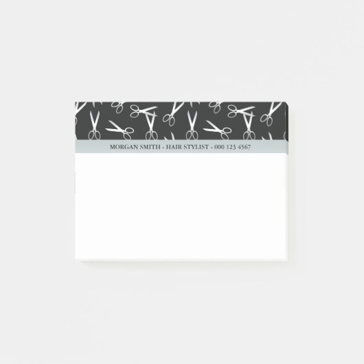 zilveren schaar | kapper | Aangepaste naam Post-it® Notes (Voorkant)