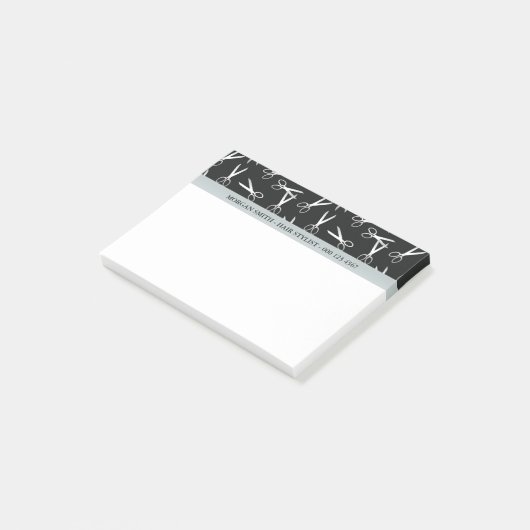 zilveren schaar | kapper | Aangepaste naam Post-it® Notes (Schuin)
