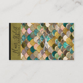 Zilveren Schaar Kleur Zeemeermin Schalen Haarstyli Visitekaartje