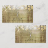 Zilveren Schaar Rustiek Gouden Lichten Haarstylist Visitekaartje (Voorkant / Achterkant)