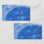 Zilveren Schaar Sprookje Blauw Haar Stylist Visitekaartje (Voorkant / Achterkant)