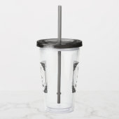 Zilveren schedel en kruisbeenderen Halloween Acryl Drinkbeker (Rechts)