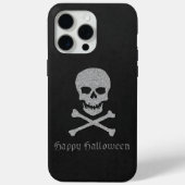 Zilveren schedel en kruisbeenderen Halloween Case-Mate iPhone Case (Achterkant)