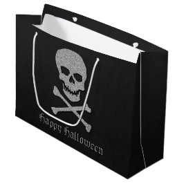 Zilveren schedel en kruisbeenderen Halloween Groot Cadeauzakje