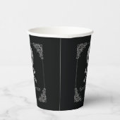 Zilveren schedel en kruisbeenderen Halloween Papieren Bekers (Rechts)