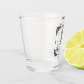 Zilveren schedel en kruisbeenderen Halloween Shot Glas (Links)