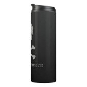 Zilveren schedel en kruisbeenderen Halloween Thermosbeker (Geroteerd rechts)