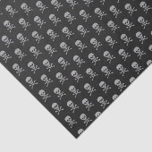 Zilveren schedel en kruisbeenderen Halloween Tissuepapier (Detail)