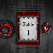 Zilveren schedels Bloed Rood Zijde Gotische Bruilo Kaart