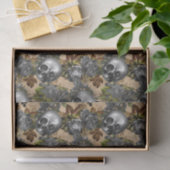 Zilveren Schedels en Rozen Patroon Tissuepapier (Geschenk)