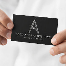 Zilveren Scheermes Monogram A Herensalon