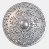 Zilveren Schild 8 Ronde Sticker (Voorkant)
