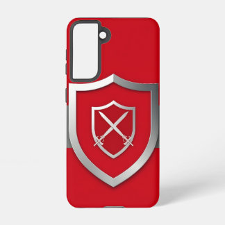 Zilveren Schild op Rode Achtergrond Luxe Design Samsung Galaxy Hoesje