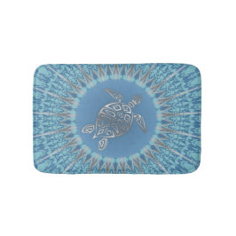 "Zilveren Schildpad Glans" | Tropische Mandala Badmat