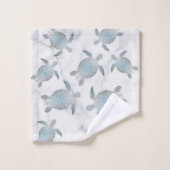 Zilveren schildpadden Patroon Marmer Bad Handdoek (Wasdoekje)