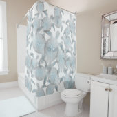 Zilveren schildpadden patroon nautische douchegordijn (In situ)