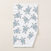 Zilveren schildpadden patroon witte kust bad handdoek (Handdoek)