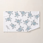 Zilveren schildpadden patroon witte kust bad handdoek (Handdoek)