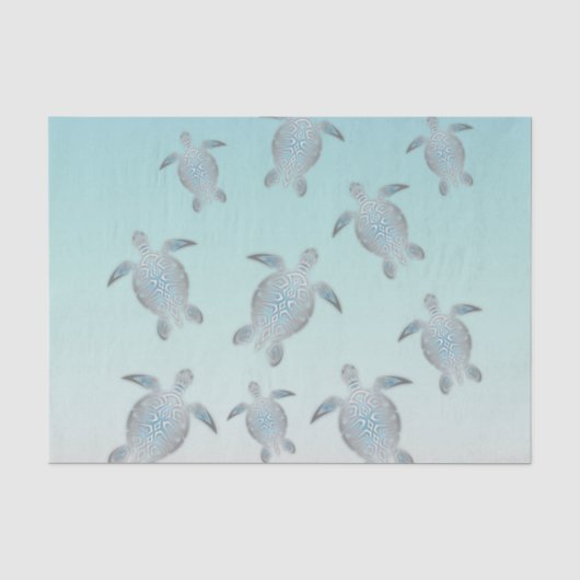 Zilveren schildpadden strandstijl tissuepapier (Voorkant)