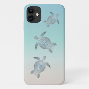 Zilveren Schildpadden Strandstijl Turquoise Kust Case-Mate iPhone Case