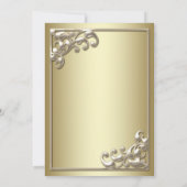 Zilveren Schoen Ivoor Goud Verjaardagsfeest Kaart (Achterkant)