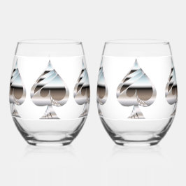 Zilveren schoppen Wijnglas Set Wijnglas Zonder Voet